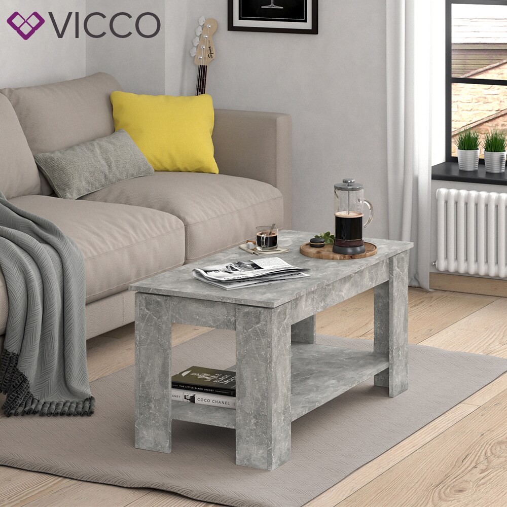 VICCO Couchtisch LORENZ beton höhenverstellbar Sofatisch Kaffetisch Wohnzimmer Tisch