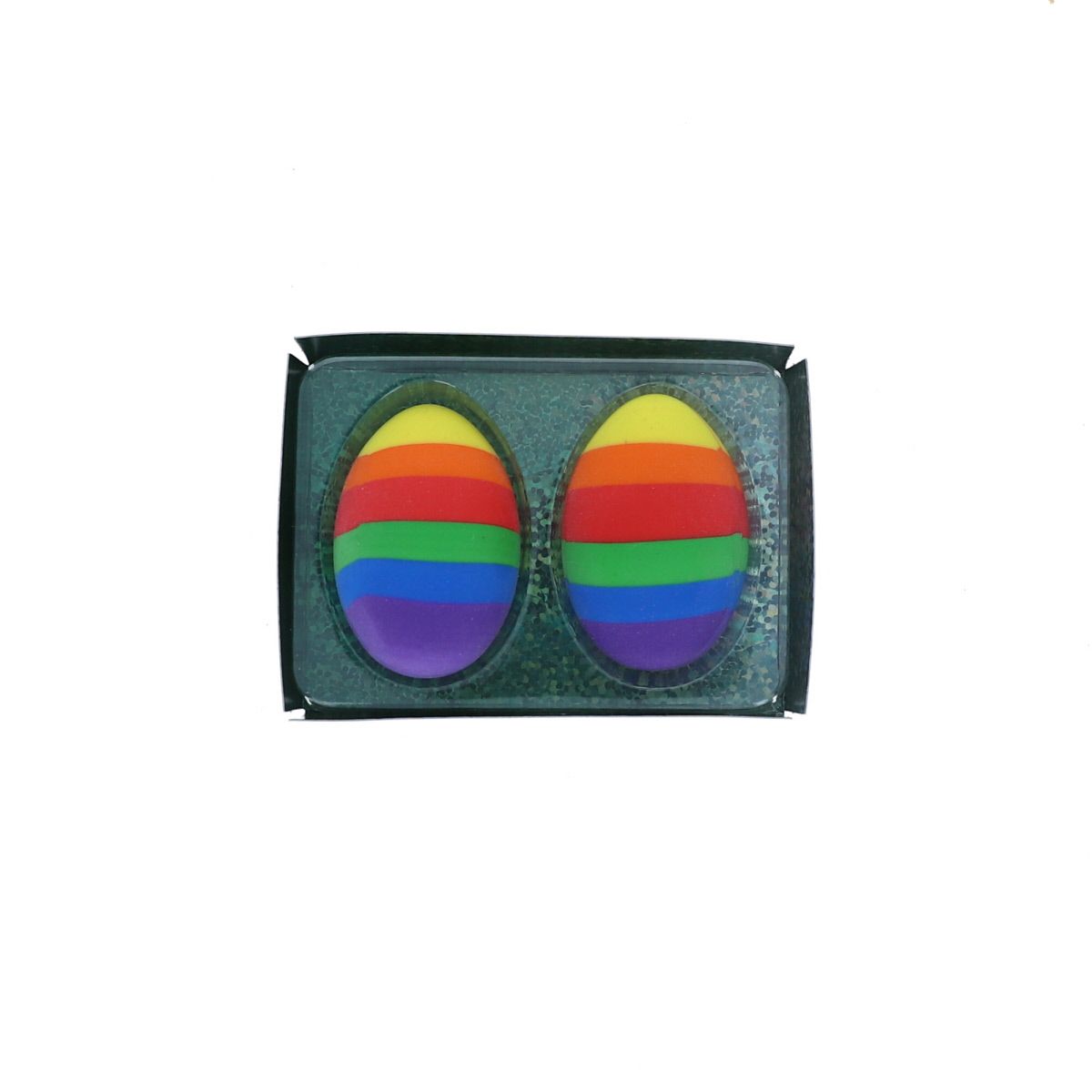 Lot de 2 gommes oeufs multicolores Mercredi et Patati