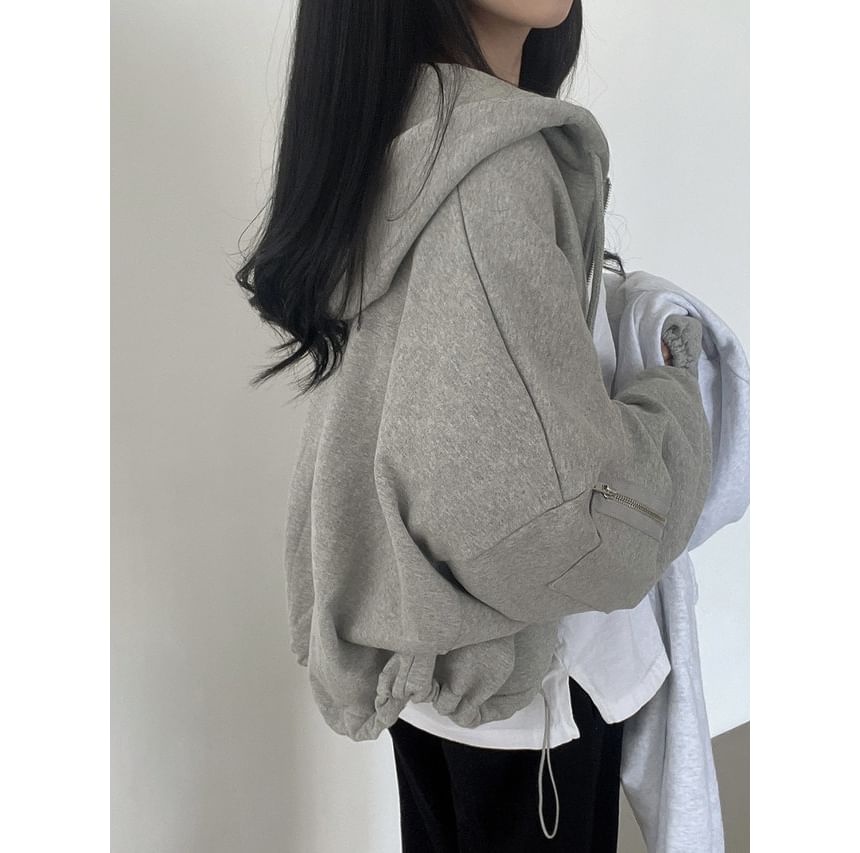 Coris - Effen hoodie met trekkoord en rits