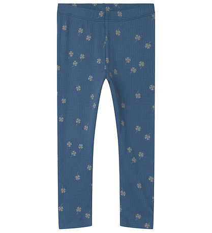 Name It Leggings - Rib - NmmNoellus - Vintage Indigo m. Kl?ver