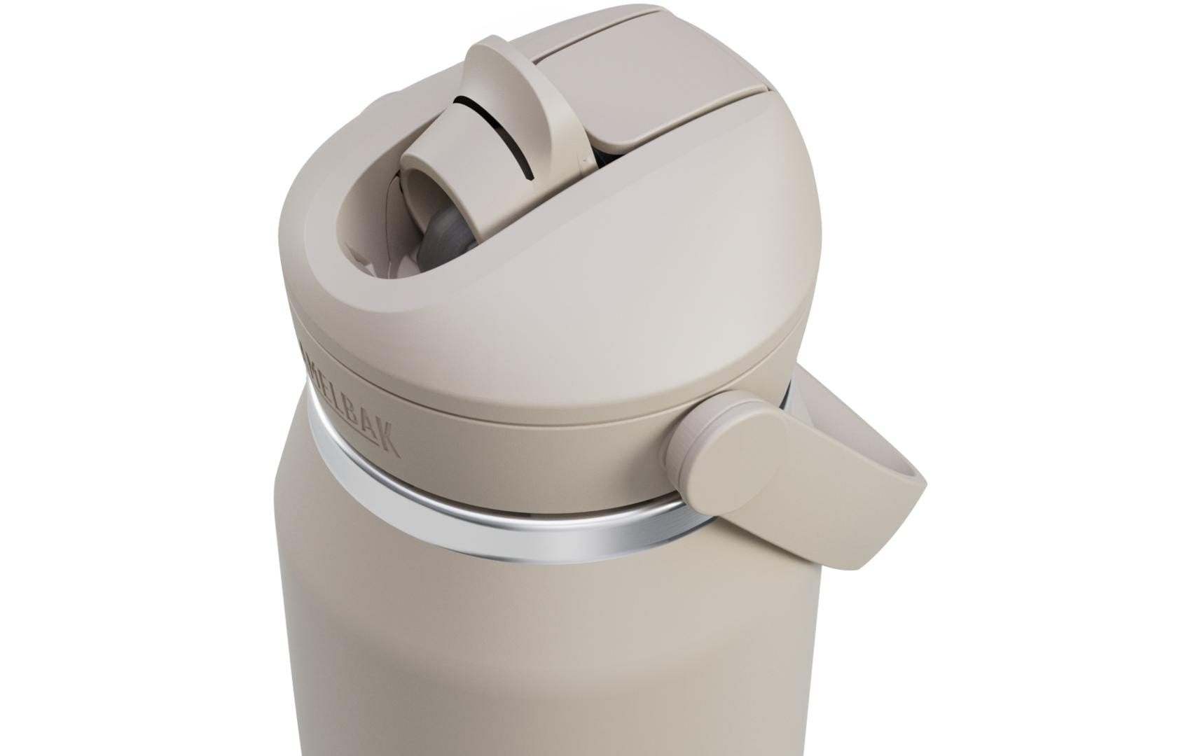 Thermosflasche Thrive Flip Straw V.I. 1000 ml, StoneDer mobile Getränkeschutz