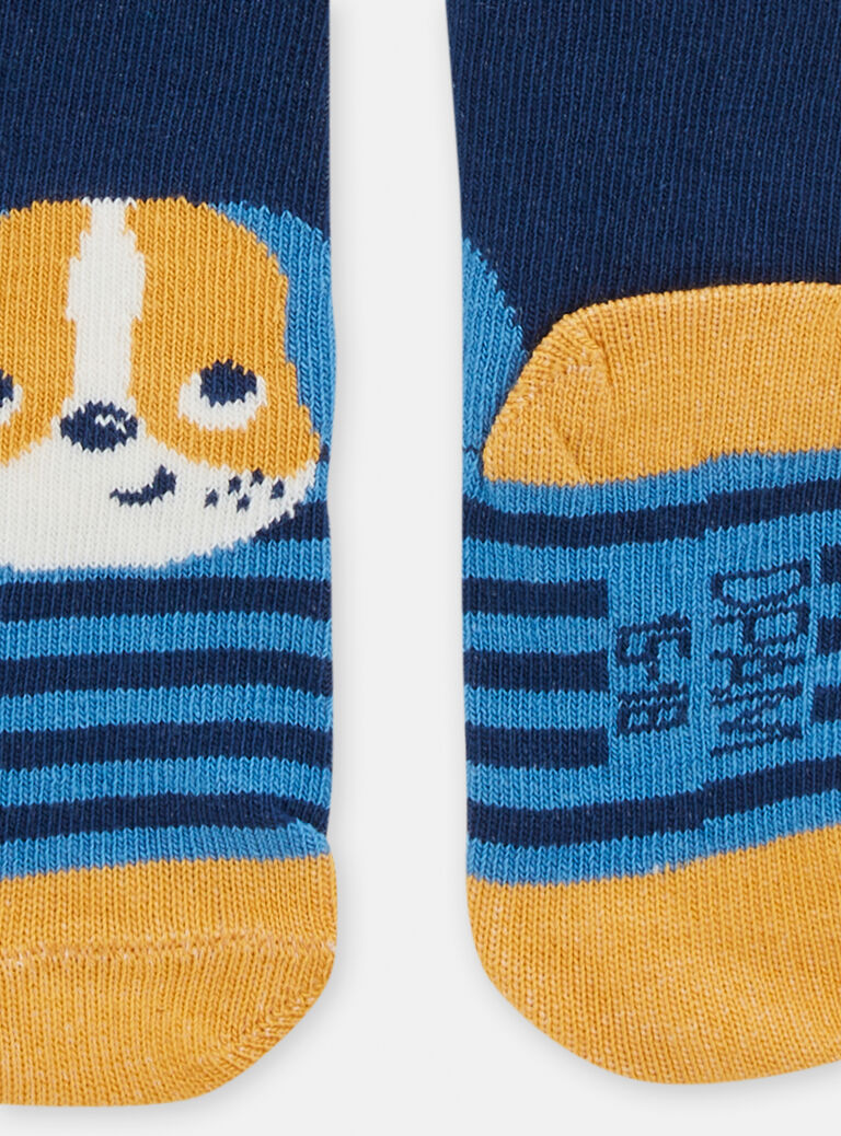 Chaussettes rayées à motif chien pour bébé garçon