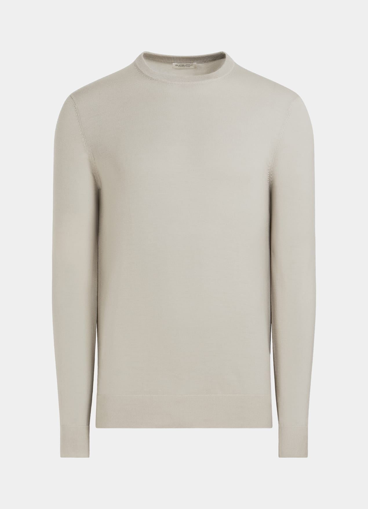 Pull col rond Merino sable
