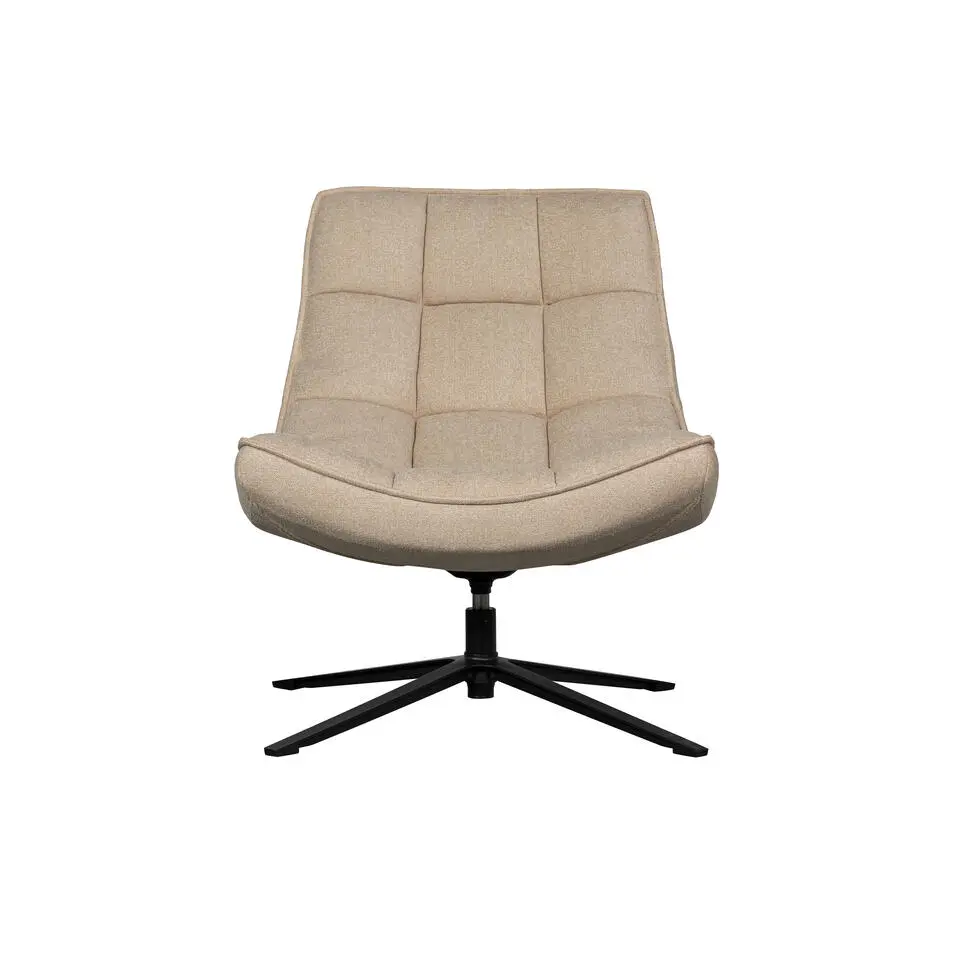 WOOOD Maudi Draaifauteuil - Polyester - Naturel - 84x74x86