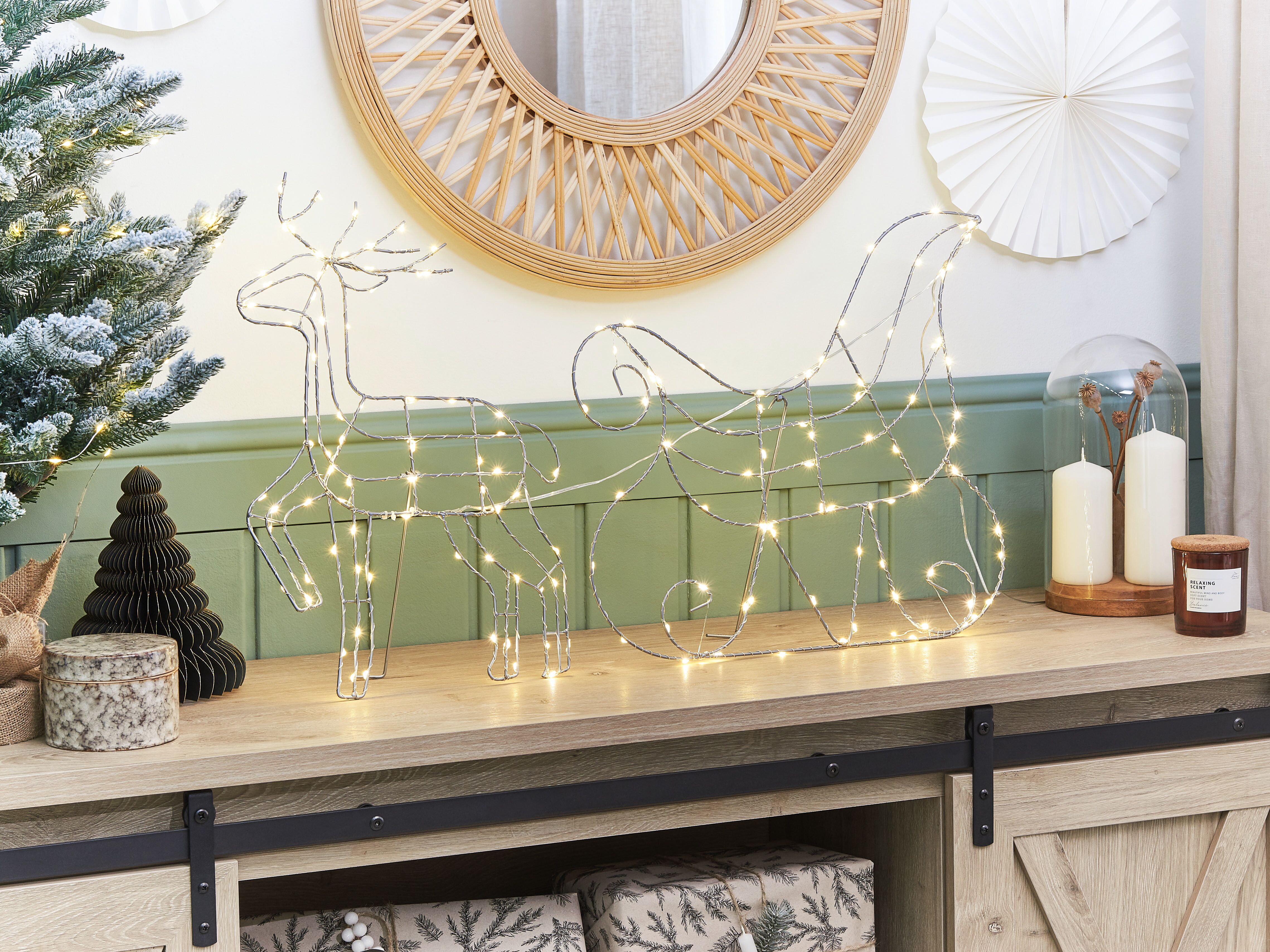 Buitendecoratie LED SAIJA Rendier 46 cm Zilver
