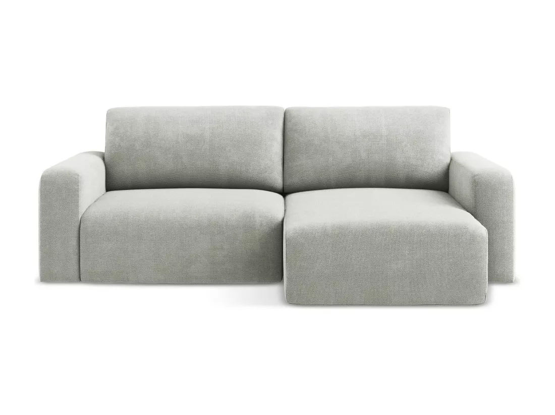 Canapé d’angle 3 places droit convertible en Chenille - gris clair - KONA