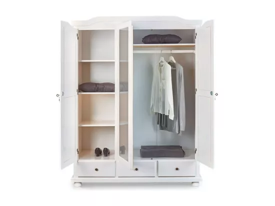 Armoire 3 Portes & 3 Tiroirs Bois 