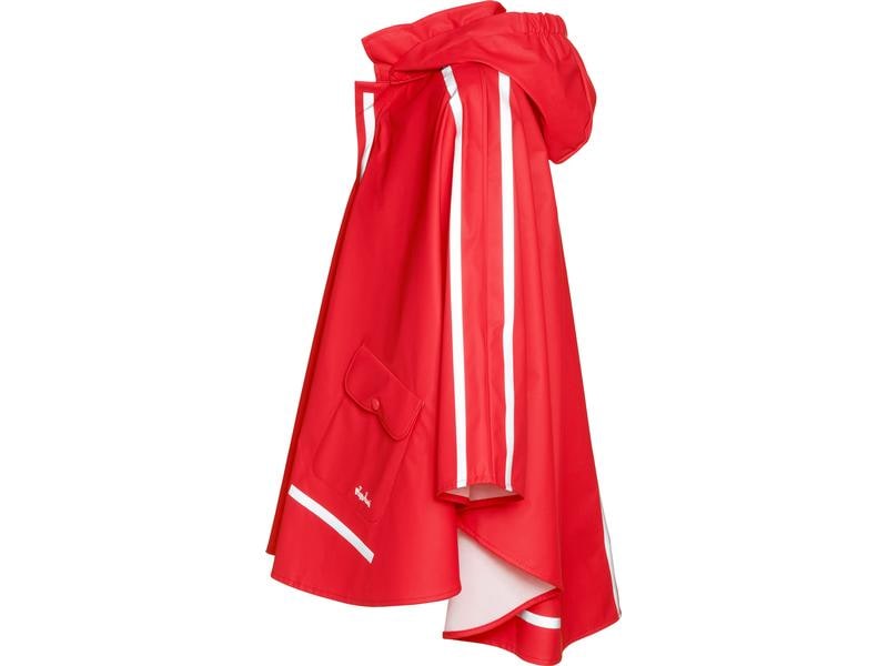 Playshoes Regenjacke langer Rücken Rot Gr. 116 Regen-Poncho mit langem Rücken