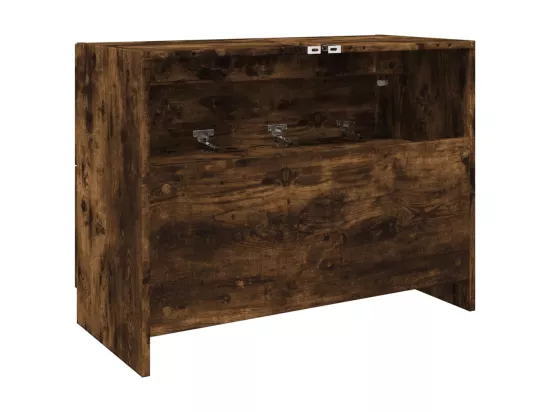 Meuble d'évier chêne fumé 78x37x59 cm bois d'ingénierie