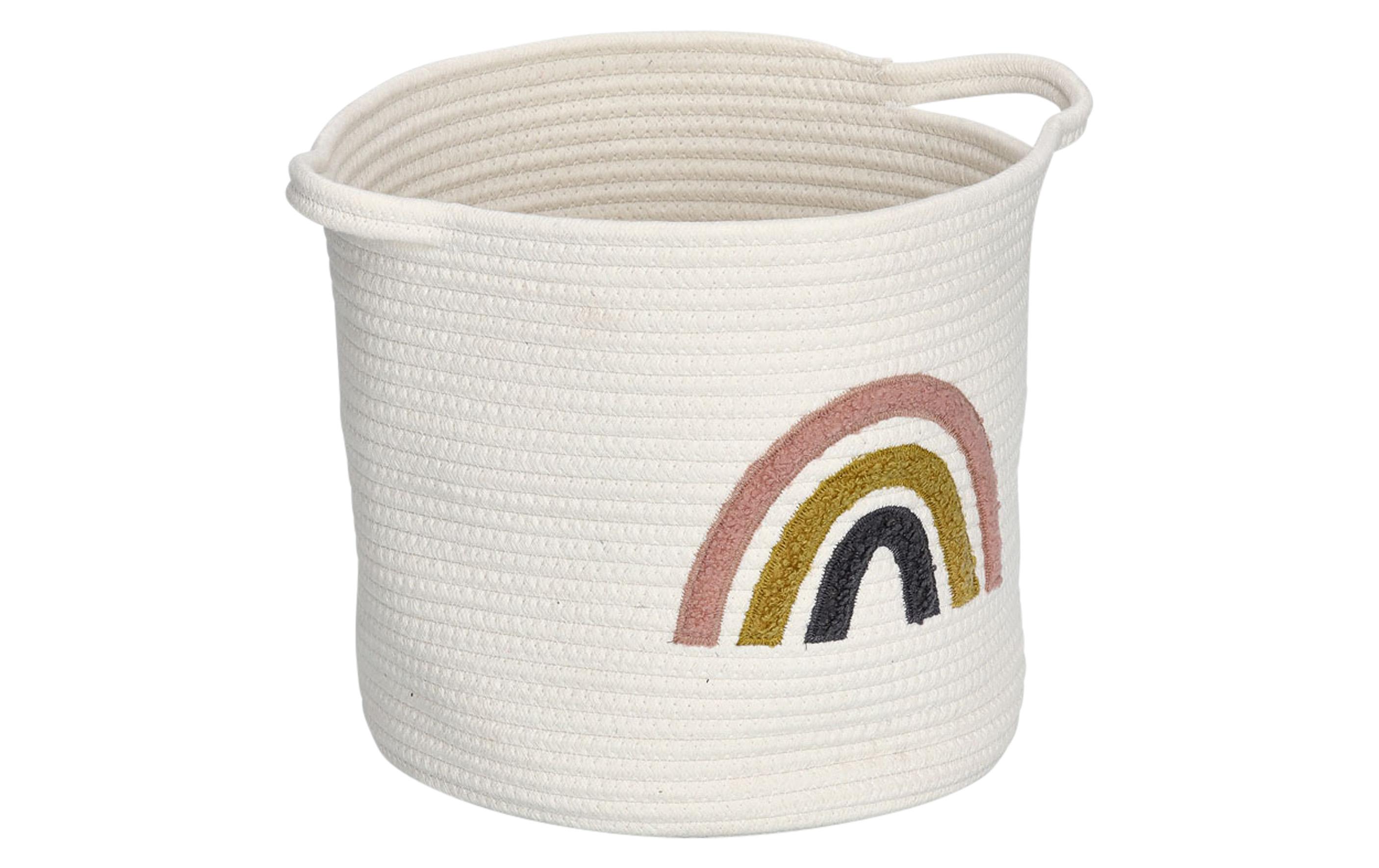 Spielzeugkorb Rainbow Weiss 35 x 28 cmAufbewahrungskorb für Kinderzimmer
