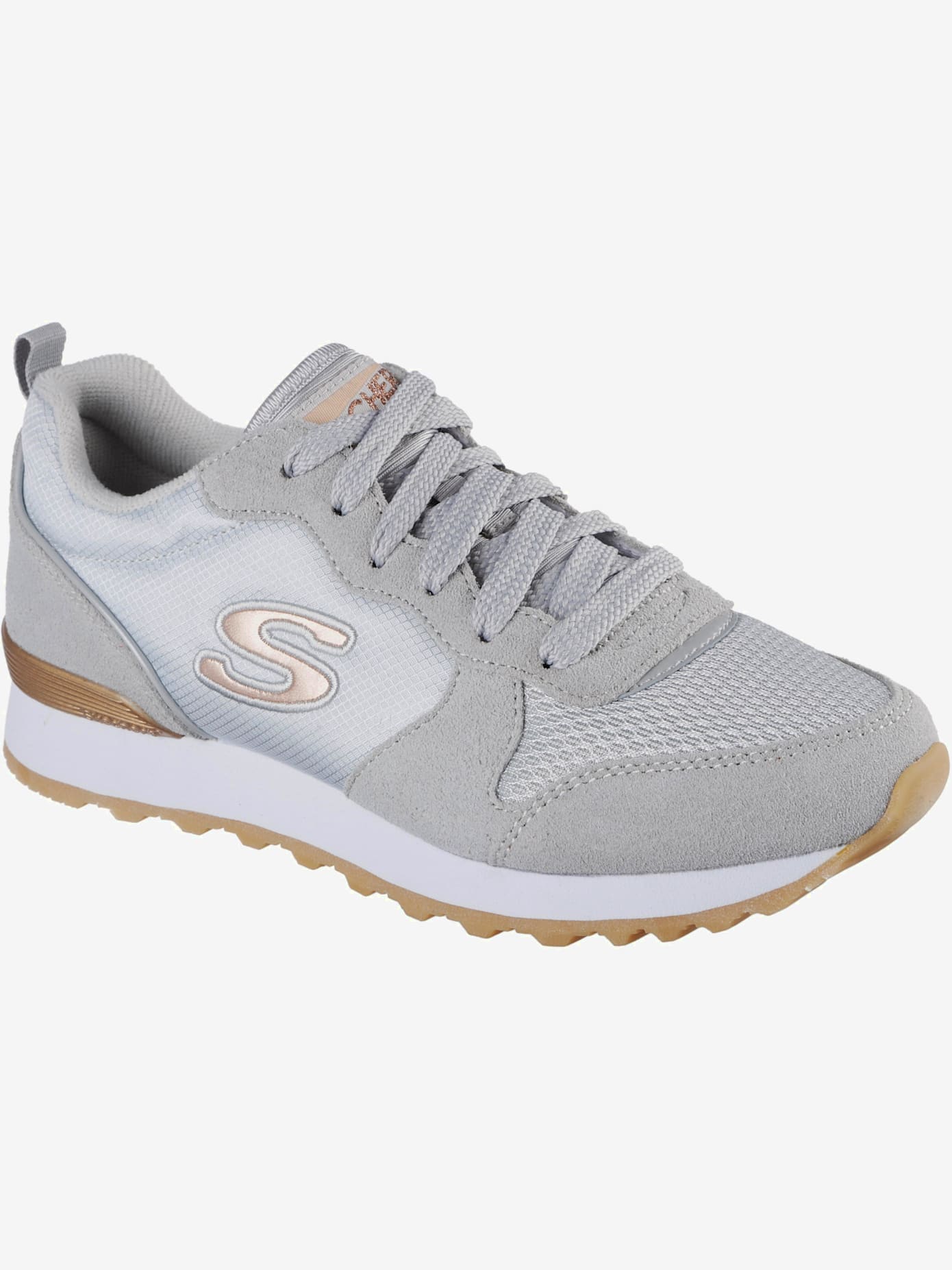 Baskets sneakers hybrides skechers en cuir velours doux, textile et synthétique