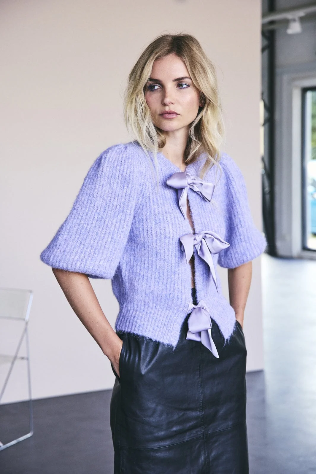 Co´Couture Coraliecc Bow Rib Cardigan 32170