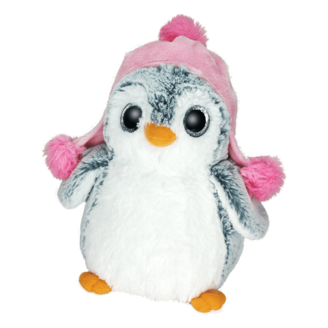Pinguin Kuscheltier mit rosa Mütze, ca. 25 cm
