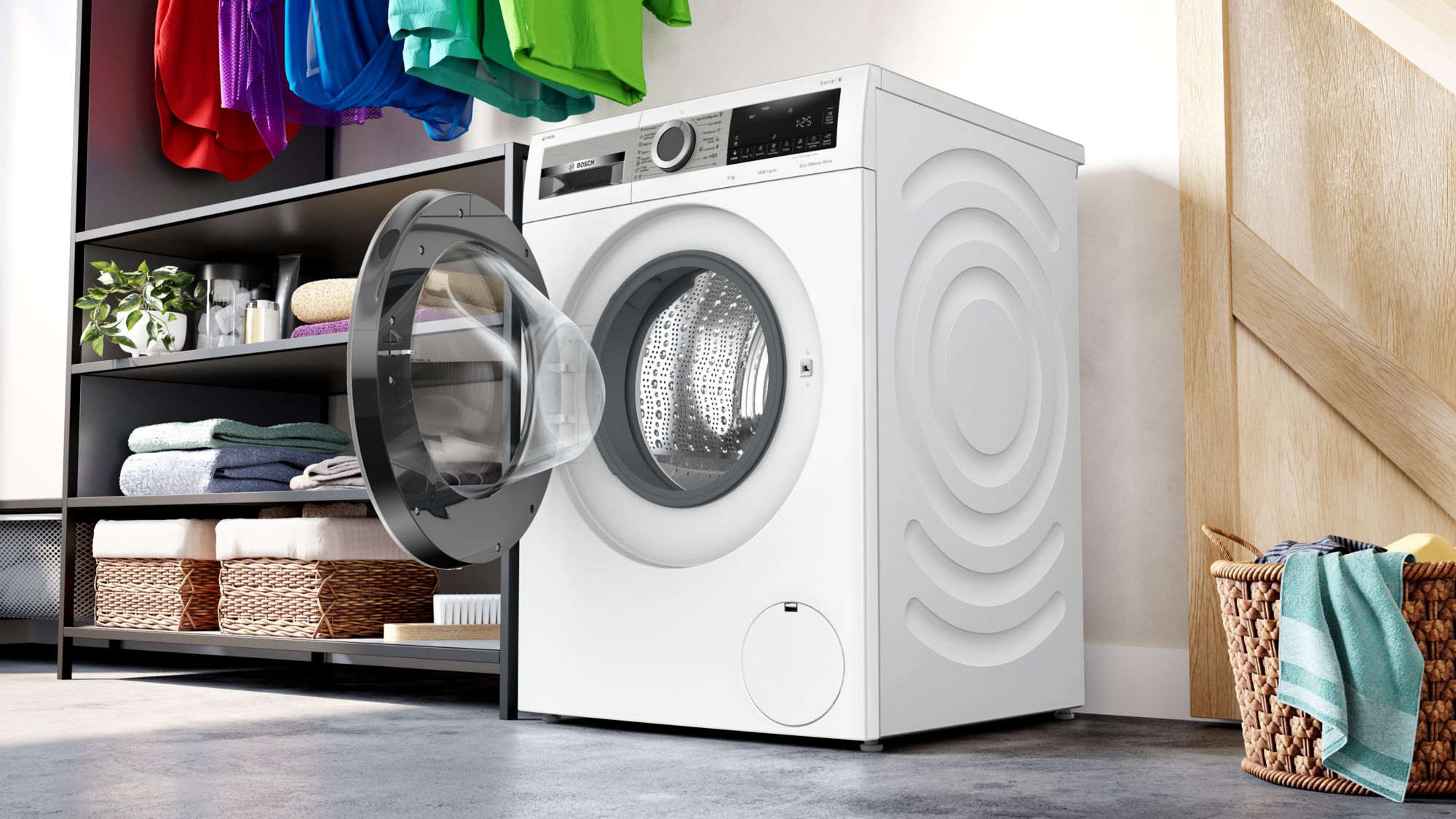 Máquina de lavar roupa de carregamento frontal Série 6, 9 kg, 1400 rpm, WGG244F1ES