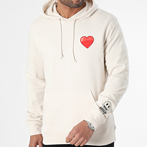 Sweat Capuche Heart Beige