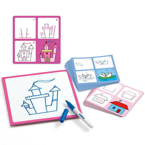 Djeco tekenkaarten step by step prinsessen DJ08320