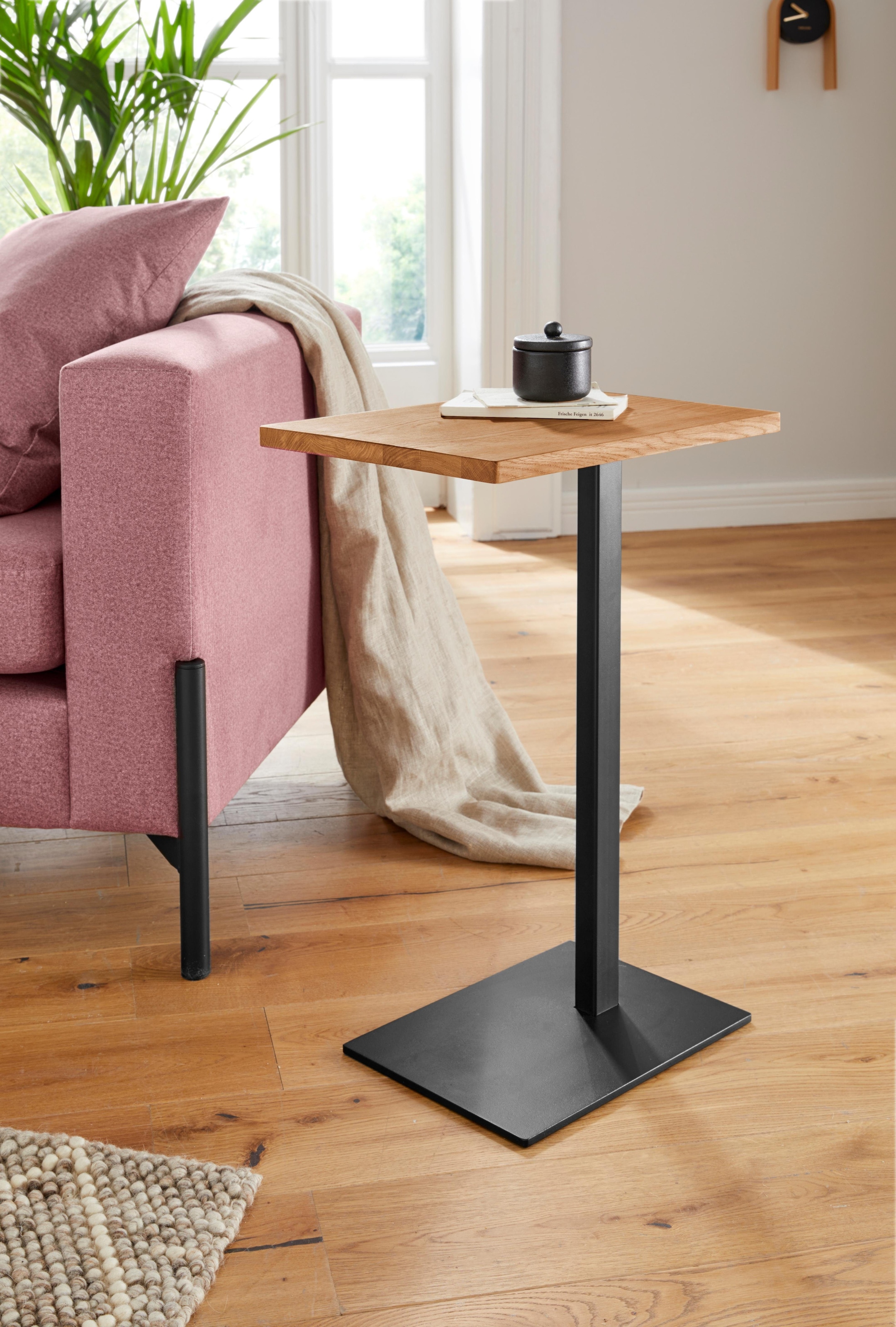andas Beistelltisch »Coprosa« Masse (B/T/H): 32/43/65 cm,  aus Eichenholz, FSC® zertifiziert, stabiles Metallgestell, Höhe 65 cm