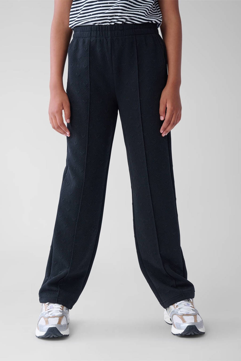 Shoeby broek met hartjes en textuur zwart