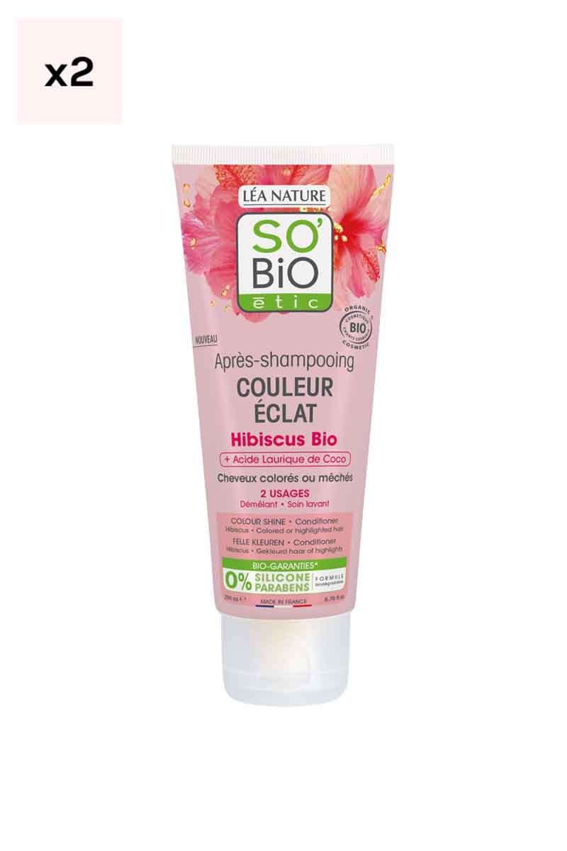 Après-shampoings protecteur de couleur - Hibiscus bio & acide laurique de coco - 2 x 200 ml