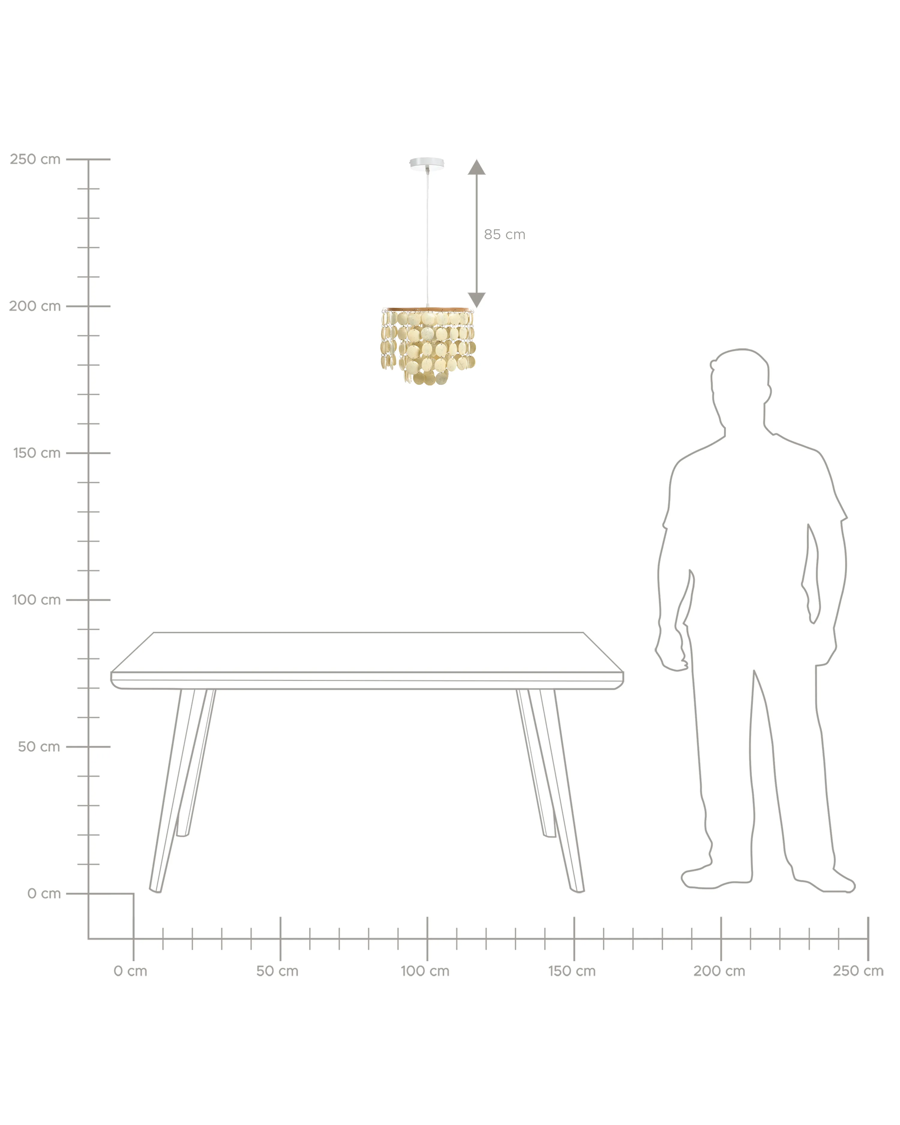 Kroonluchter PARANGI Kokosnootschaal Lichtbeige