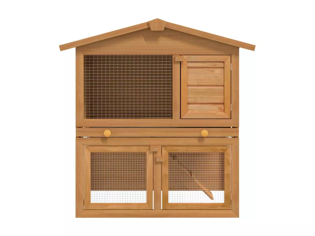 Clapier d'extérieur Enclos pour petits animaux 3 portes Bois
