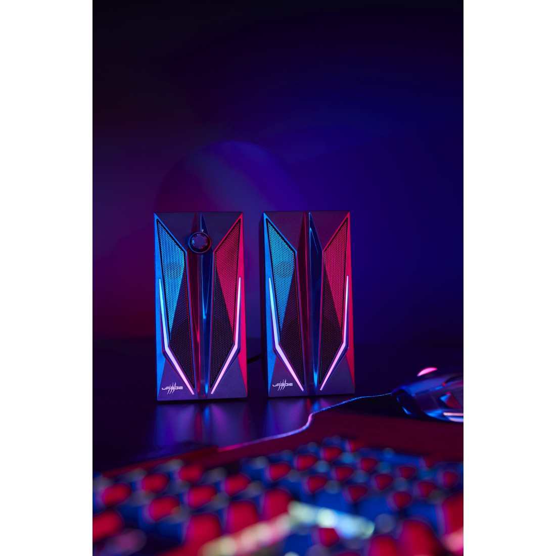 BLAST-R 200 Stereo Gaming Lautsprecher Computer Speaker USB / 3.5mm AUX   RGB Beleuchtung (00186093) - Schwarz