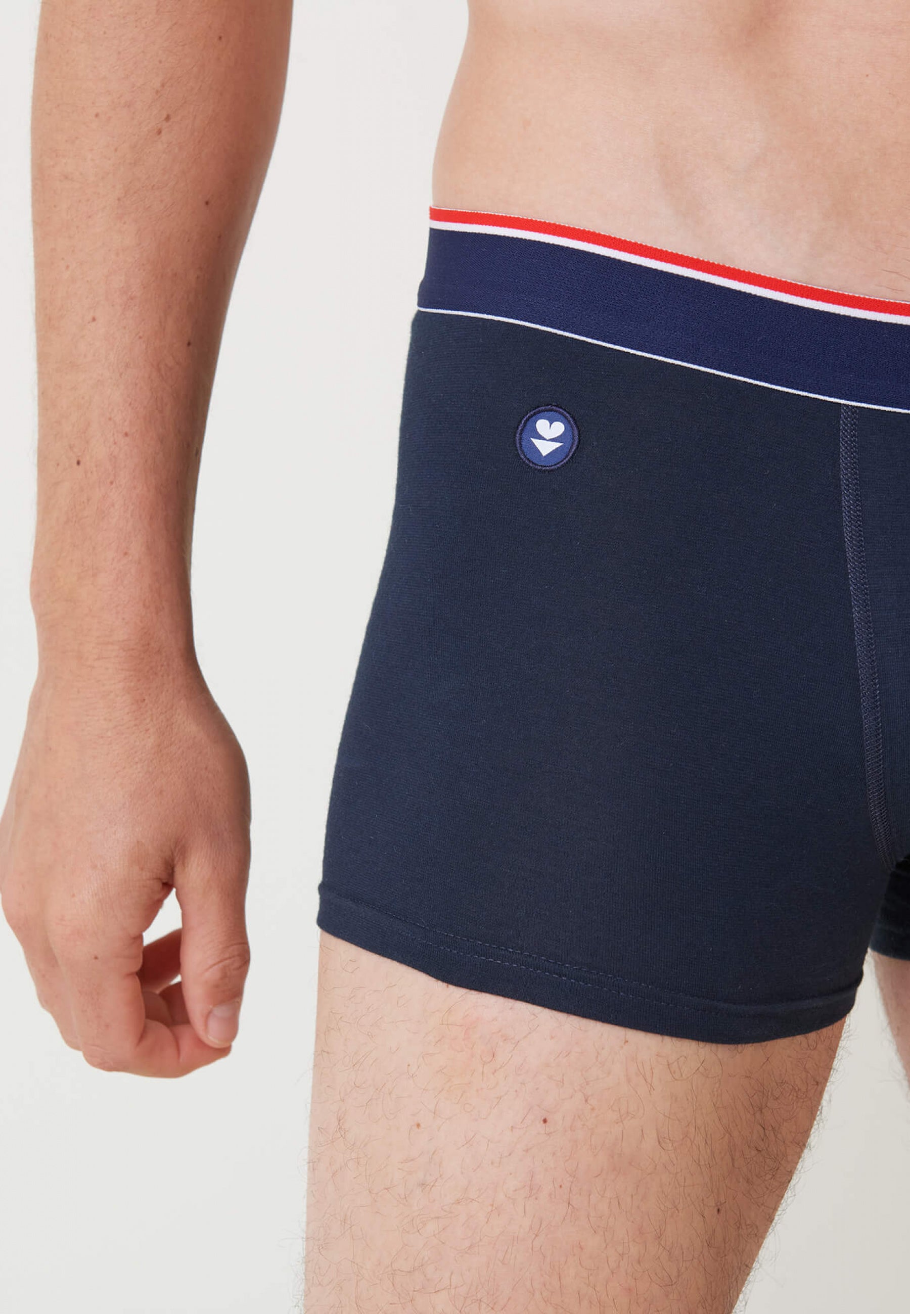 Boxer court en coton brodé 2 Etoiles-Marius 2 Etoiles