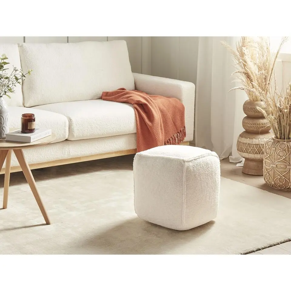 ALIPUR - Poef - Lichtbeige - Polyester