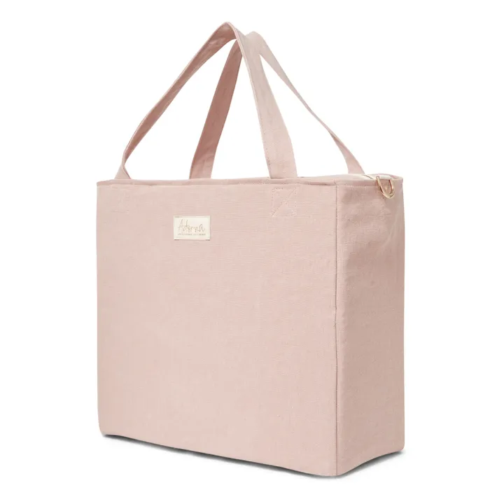 Adorna Sac zippé en lin | Rose poudré