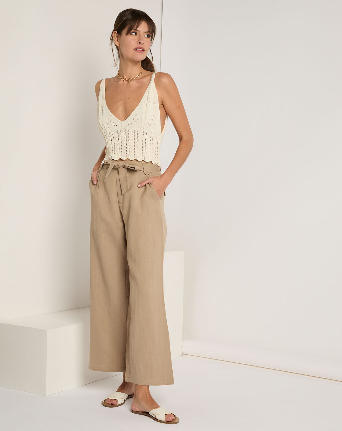 See u Soon Pantalon en Lin & Coton Elena beige