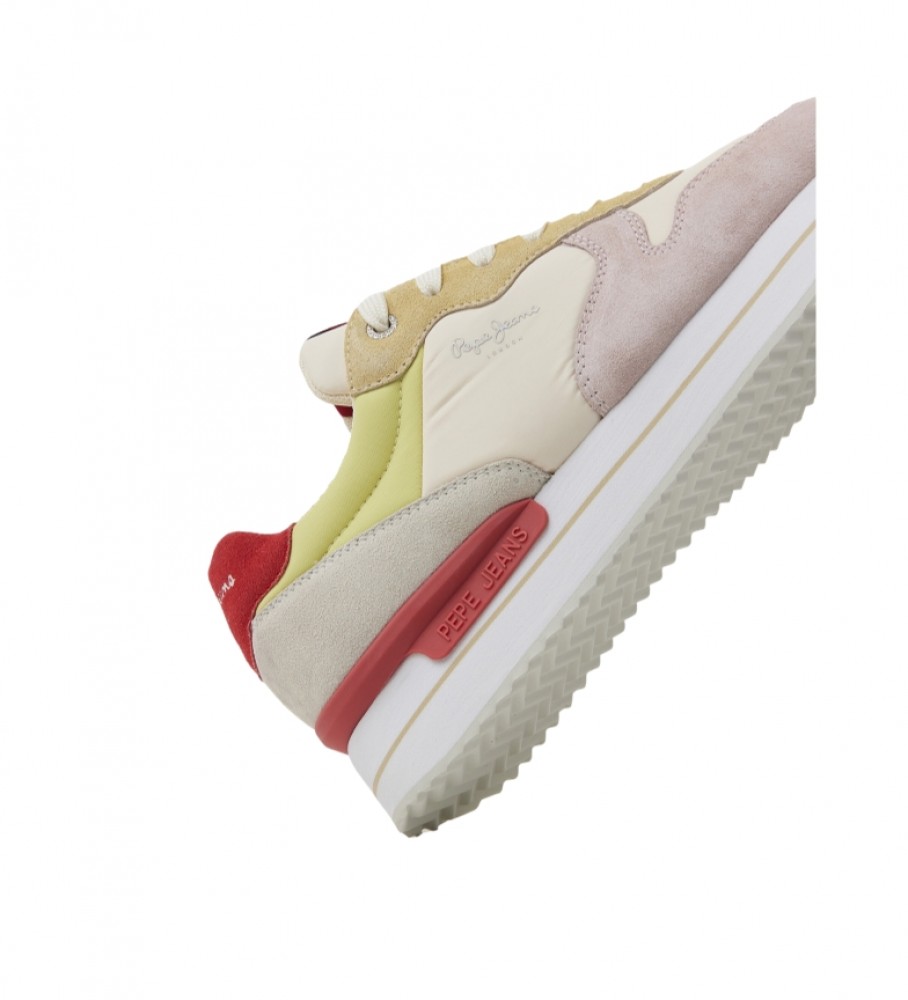 Tênis Pepe Jeans de couro combinado Rusper Sweet multicolorido