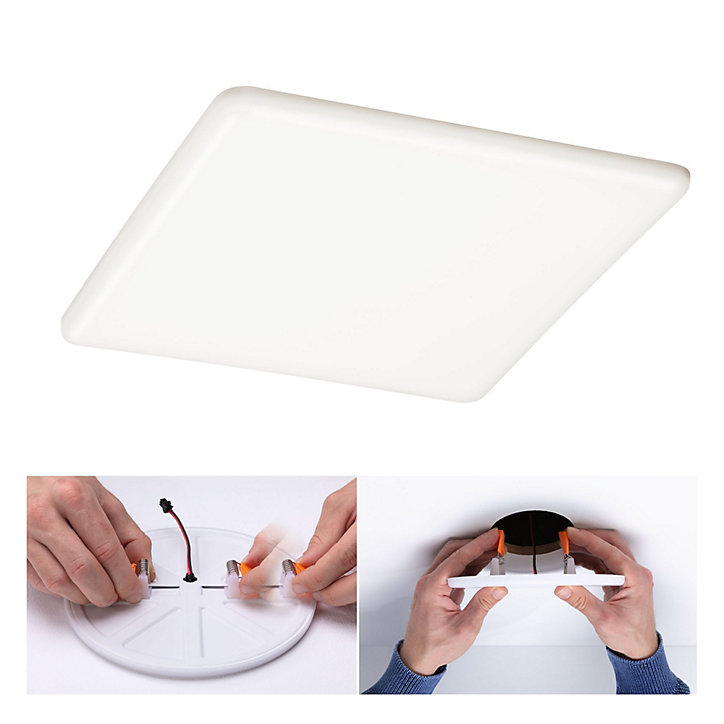 Panneau LED à encastrer Varifit Veluna 2450lm 22w IP44 L.21,5 x l.21,5 cm blanc neutre Paulmann transparent