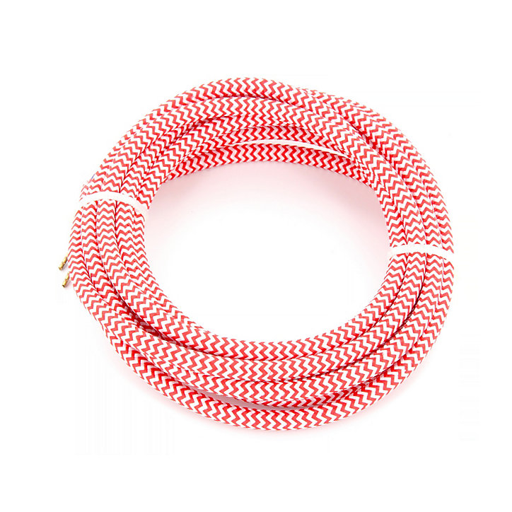 Câble en textile rouge et blanc Chacon 3m 2 x 0,75mm²
