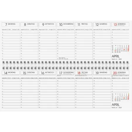 Glocken Wochenkalender Tischkalender 2023 Blattgröße 29,7 x 10,5 cm