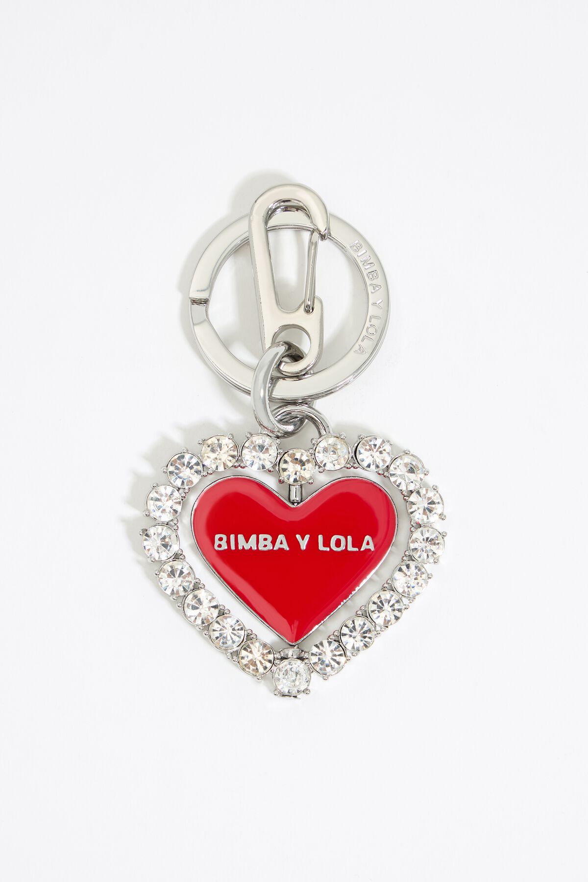 Chaveiro de coração de cristal vermelho