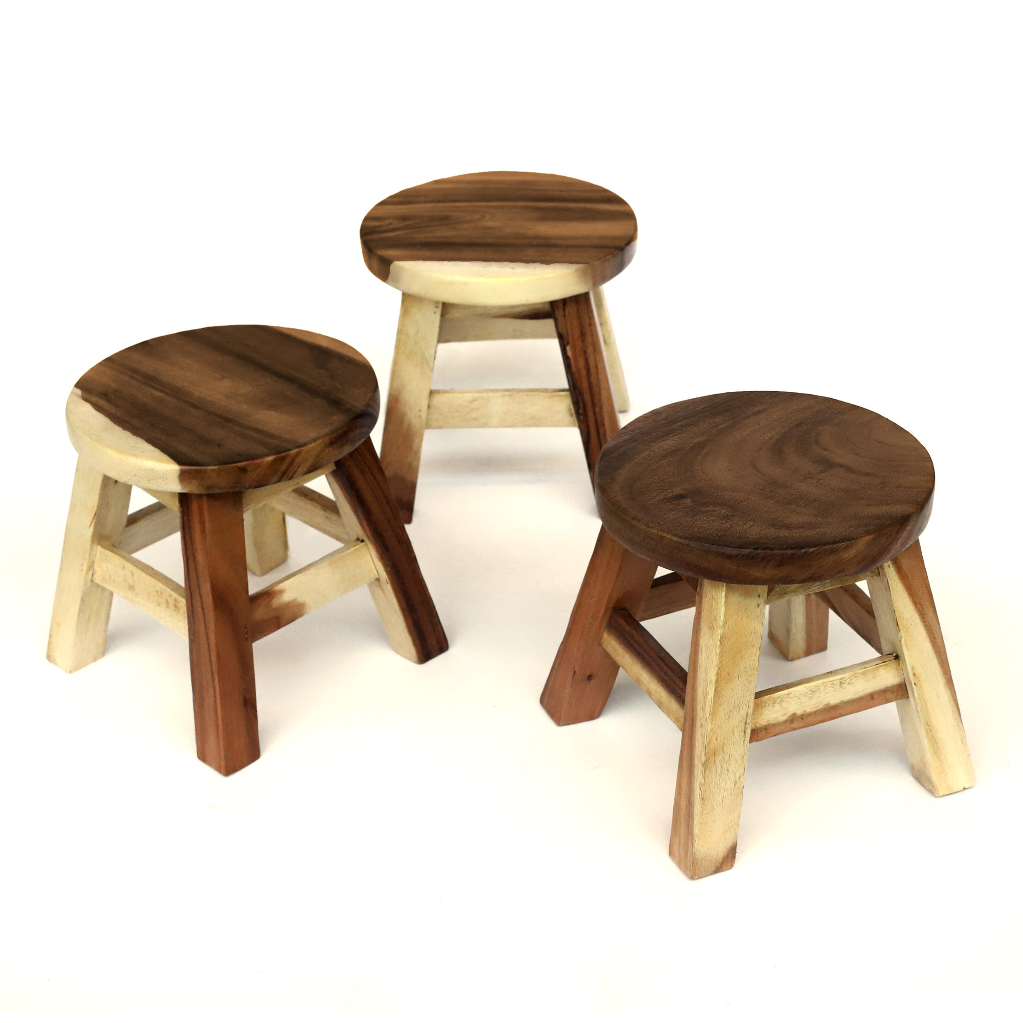 Hocker aus Akazienholz, natur, Ø 25 cm, H 25 cm von fischer's lagerhaus