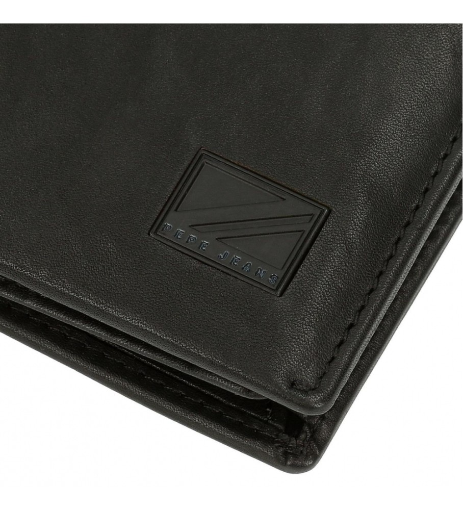 Carteira Pepe Jeans Marshal em couro preto
