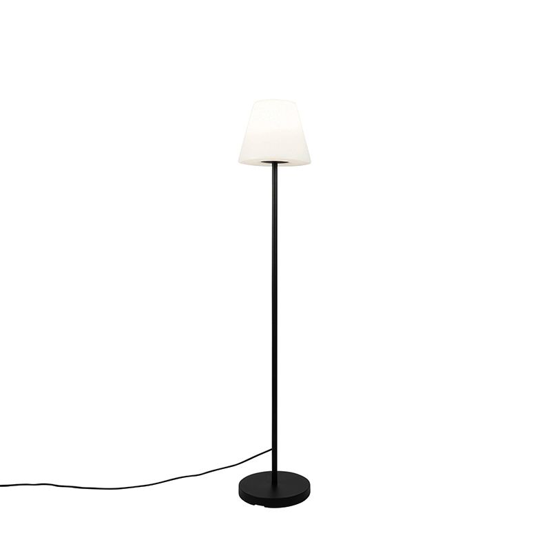 Buiten vloerlamp zwart met witte kap IP65 25 cm - Virginia