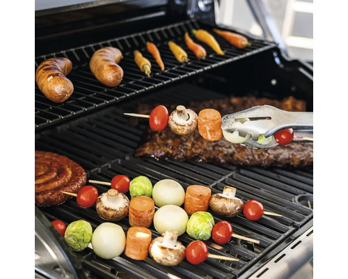 Nexgrill 4B Evolution gasgrill, zwart, 4 branders, 3,23 kW, grilloppervlak 44x64 cm + zijbrander, inclusief rooster, dekselthermometer, vetopvangbak, kookgereihouder, zijtafel, warmhoudrek