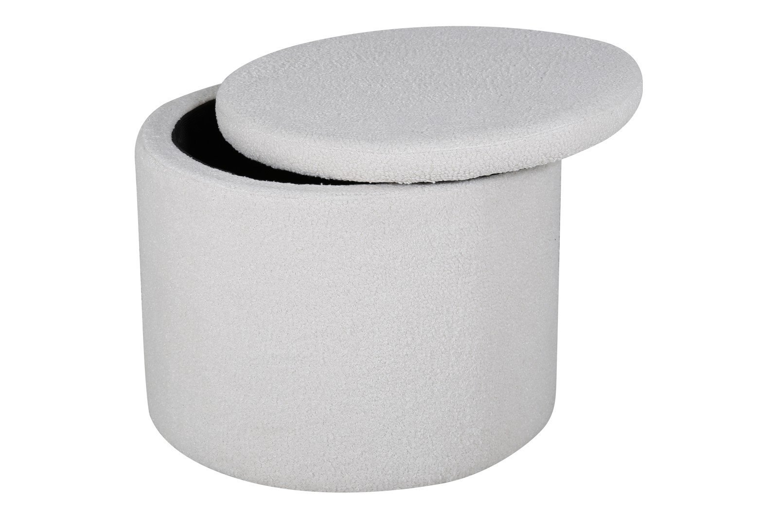Dunken puff Offwhite teddystoff, med oppbevaring\n
