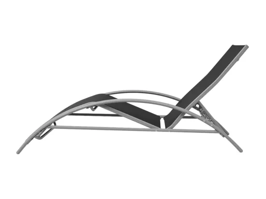 Chaises longues et parasol Aluminium Noir