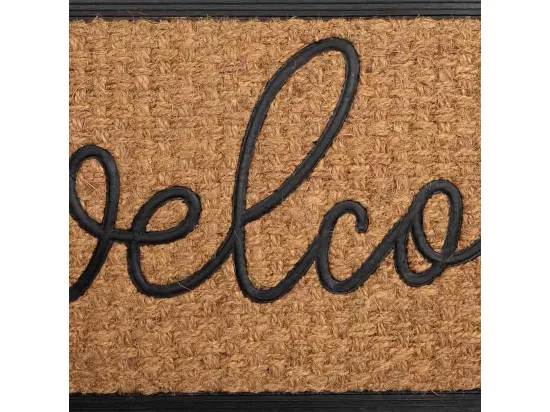 Tapis d'entrée en fibre et caoutchouc marron 120x40