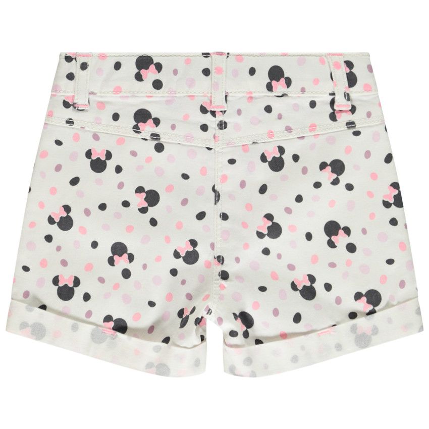 Short en jean imprimé Minnie Disney pour bébé fille - Ecru