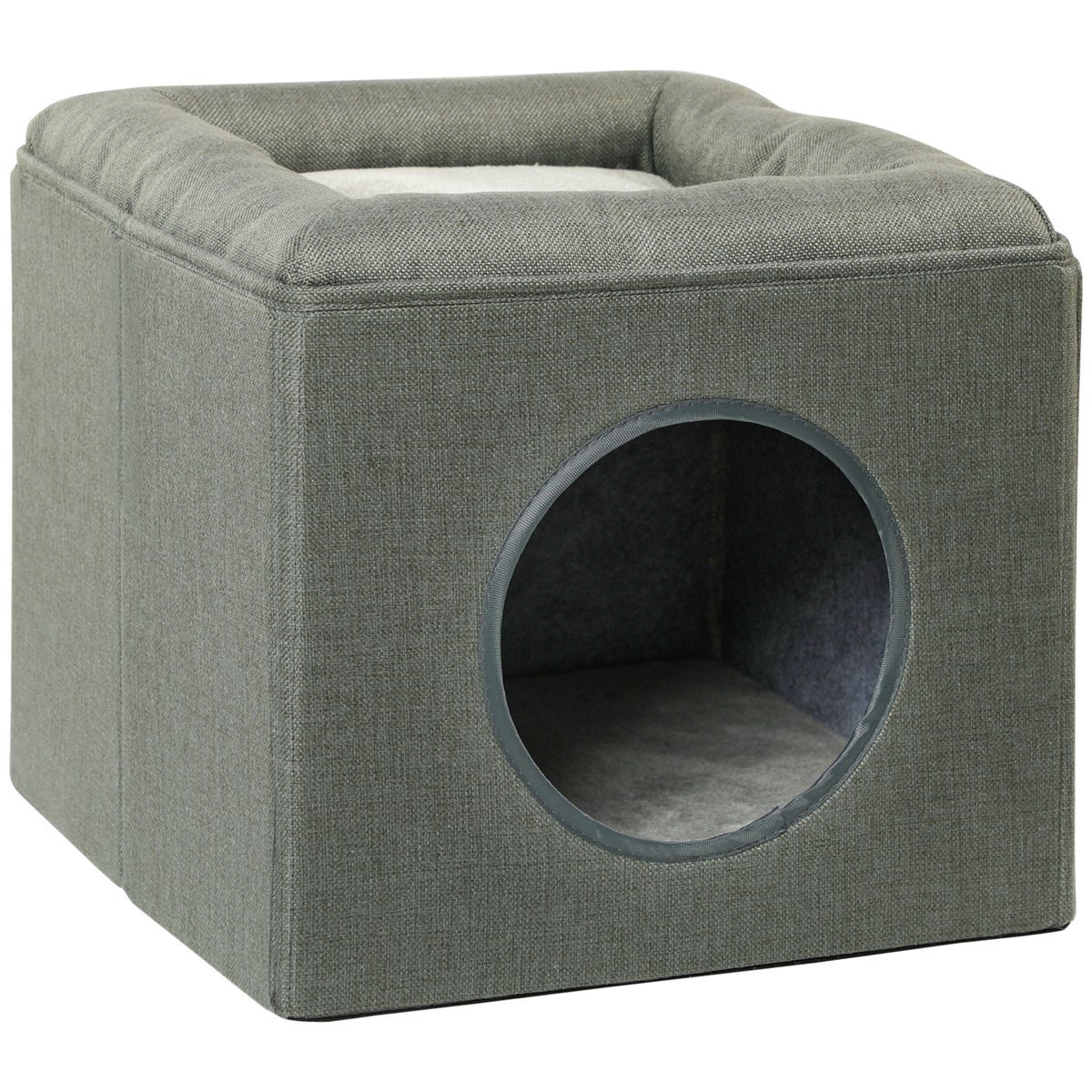 PawHut Kattenhol voor katten tot 5 kg, 36,5 x 36,5 x 33 cm, Polyester, Groen