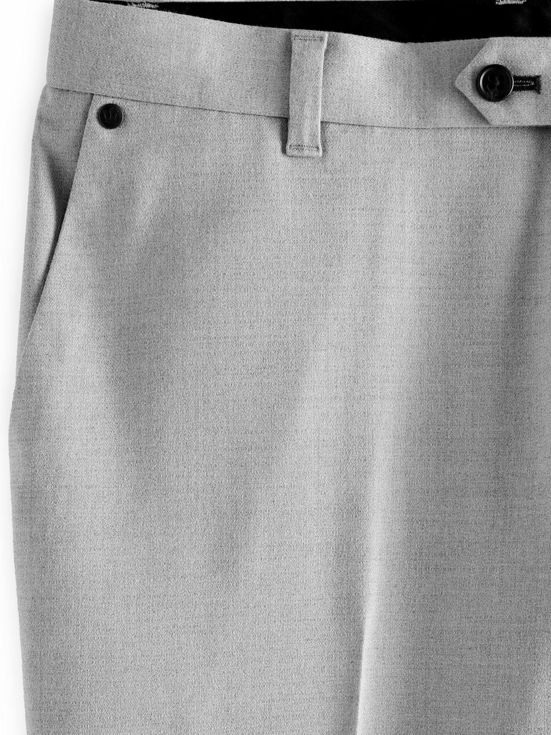 Grijs - Geklede broek met textuur en bies