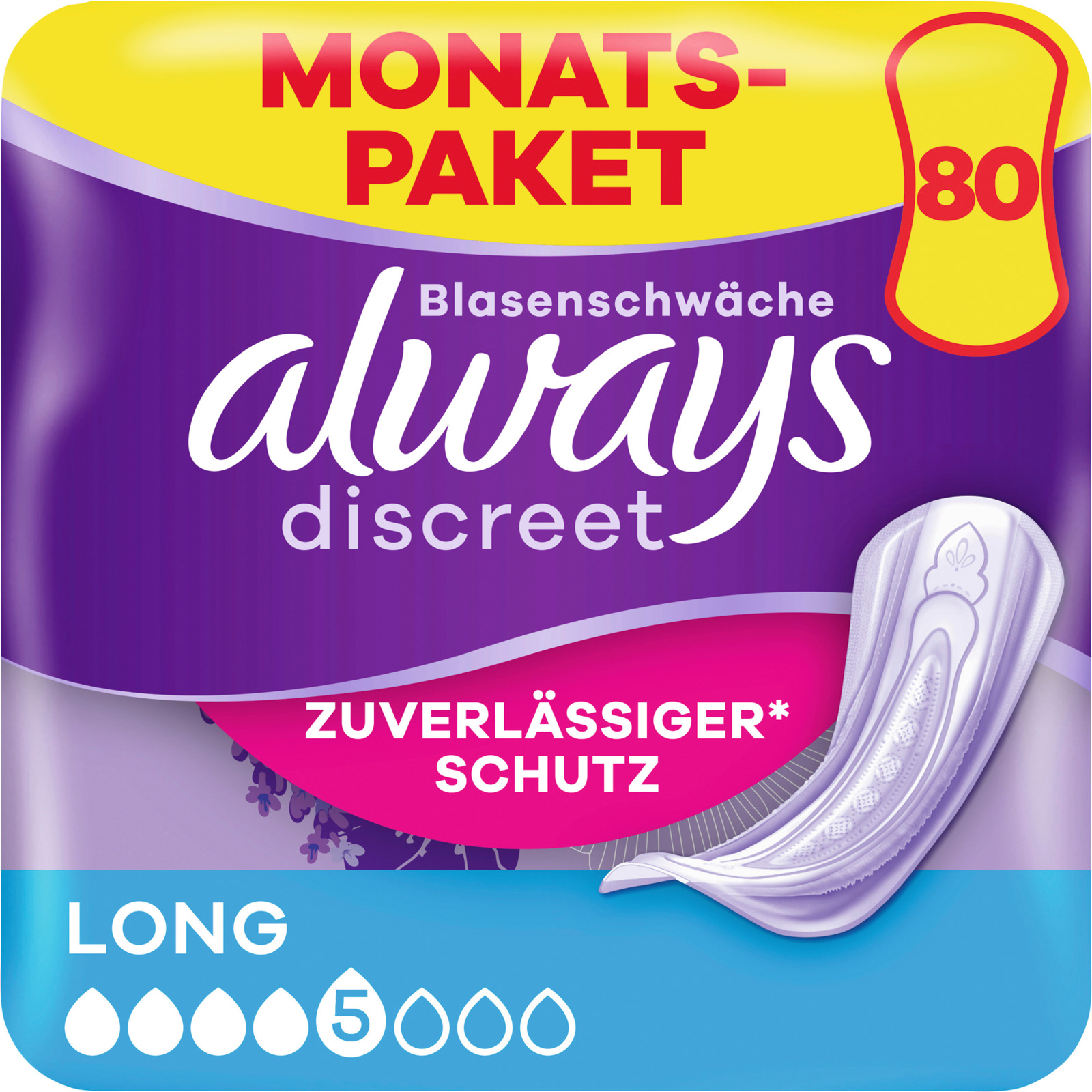 Always Discreet Inkontinenz Long Monatsbox 80 Stück