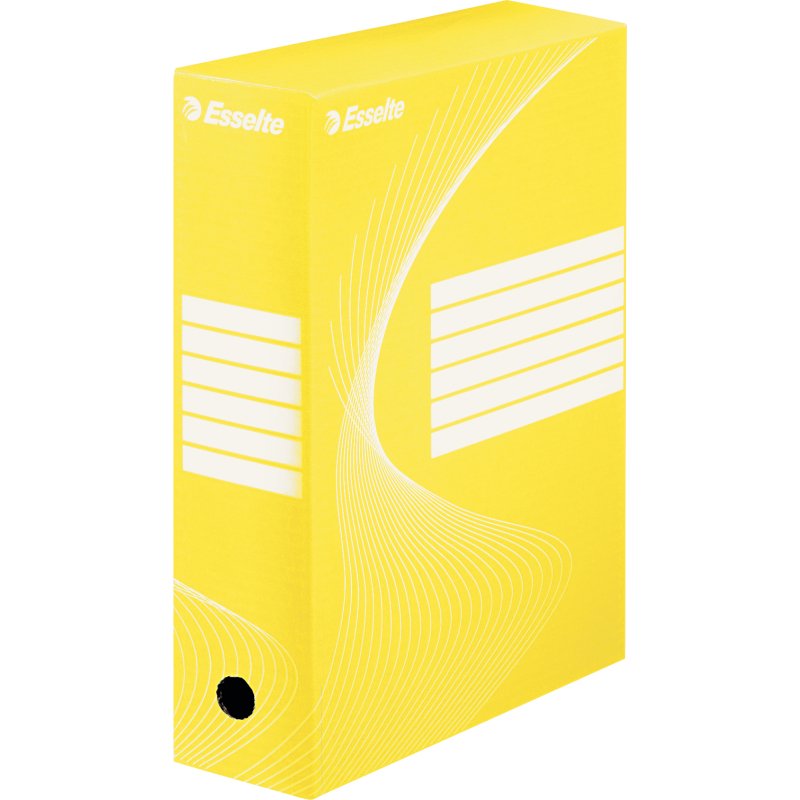 Boîte archives esselte vivida carton ondulé recyclable a4 2 50x80x352mm parois doubles dos 80mm livré plat coloris jaune