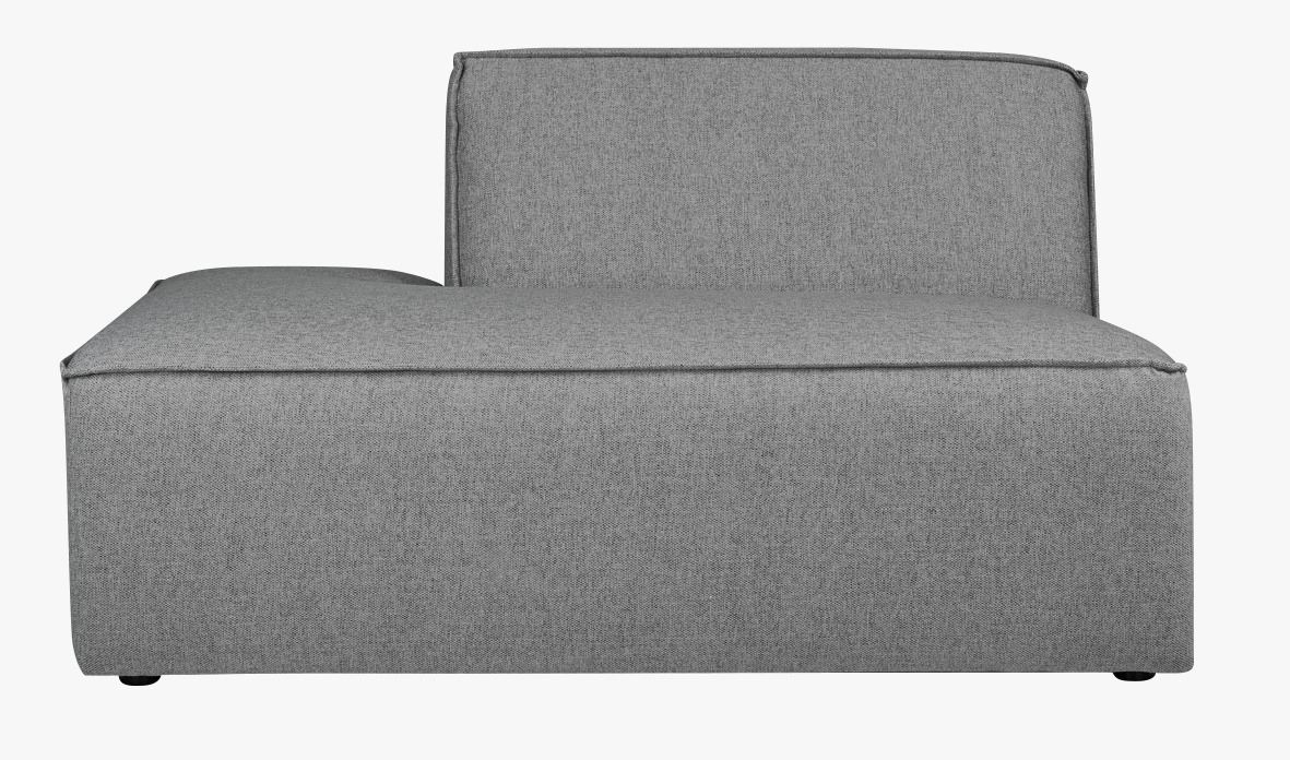Modulsofa åpen ende venstre grå - 134x93x73 cm