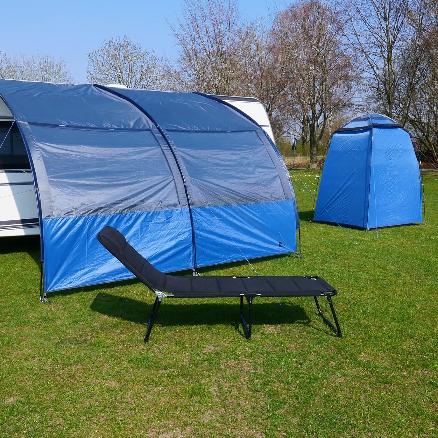 your GEAR Riviera - Vorzelt/Vordach für Wohnwagen & Wohnmobil in 4 Größen mit 2m | 2,5m | 3m | 3,5m Breite und 260 cm Tiefe. Sonnendach mit UV 50+ Schutz, Panoramafenstern, 3000mm Wassersäule