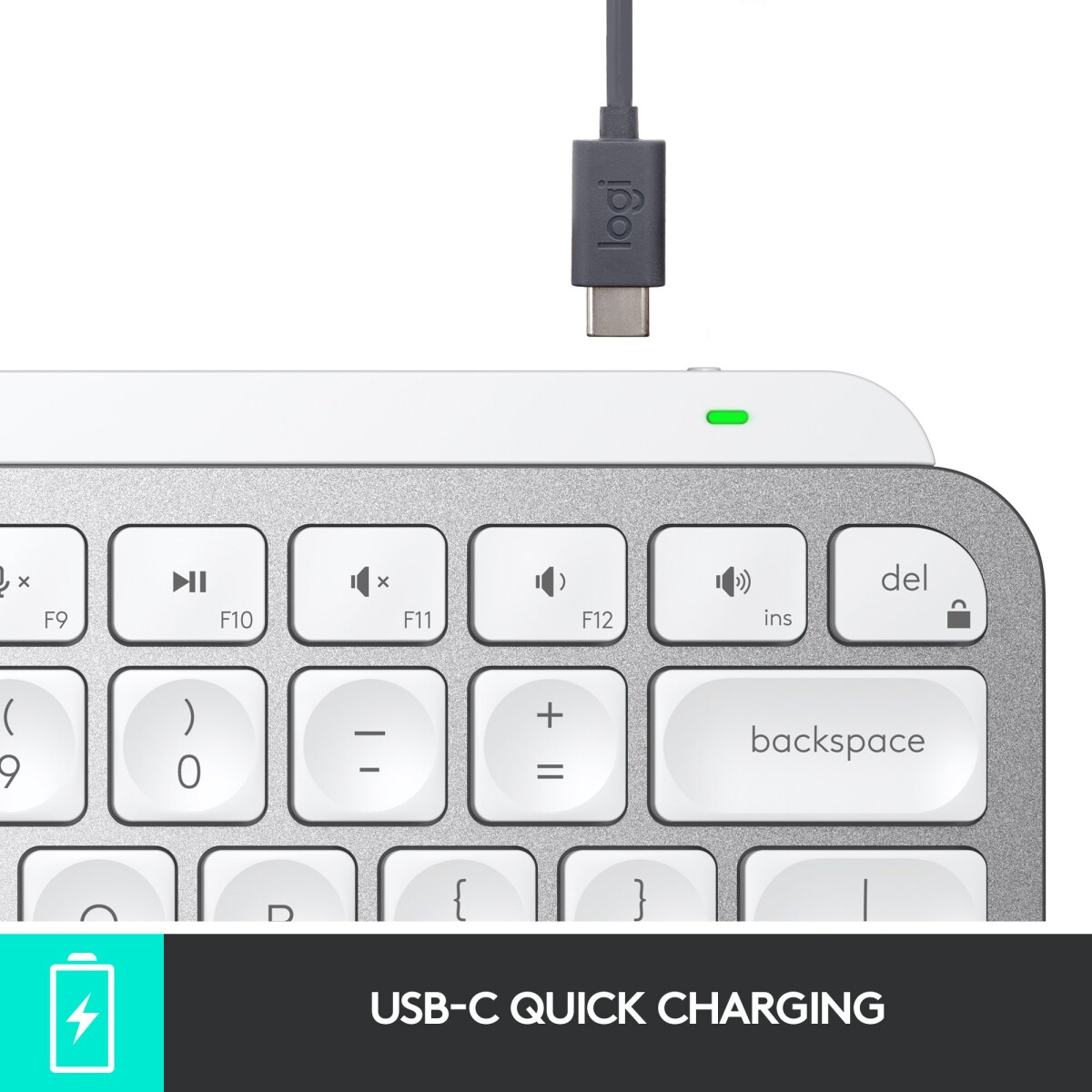 Logitech - Mx Keys Mini Minimalistisk Tastatur - Hvid - Nordisk Layout